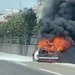 Seyir halindeki otomobil alev alev yandı