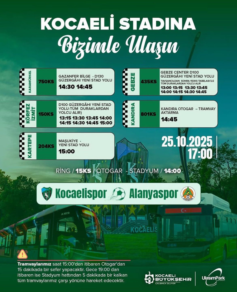 Maç günleri tramvay Otogar’dan ücretsiz