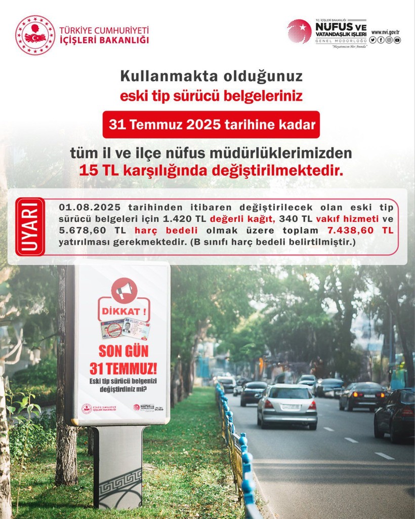 Kocaeli Valiliği uyardı: Ehliyetini zamanında yenilemeyen 7 bin 438 TL ödeyecek!