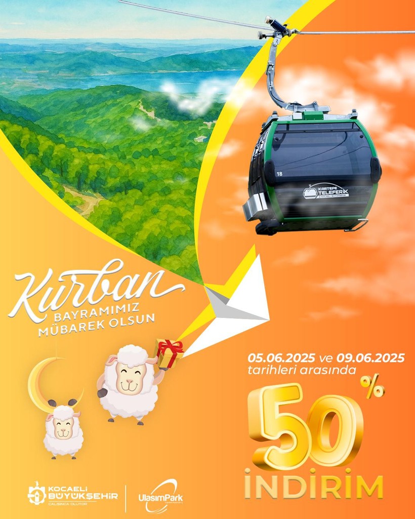 Kartepe Teleferik bayrama özel indirimli
