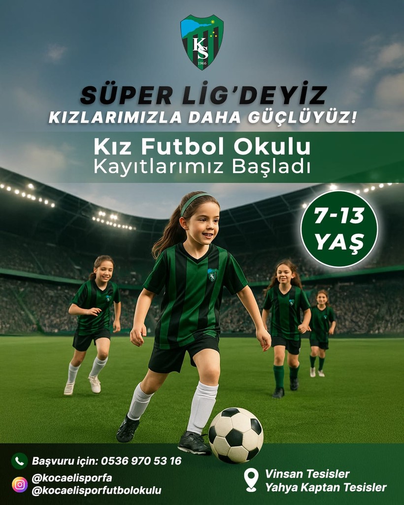 Kocaelispor Kız Futbol Okulu geliyor