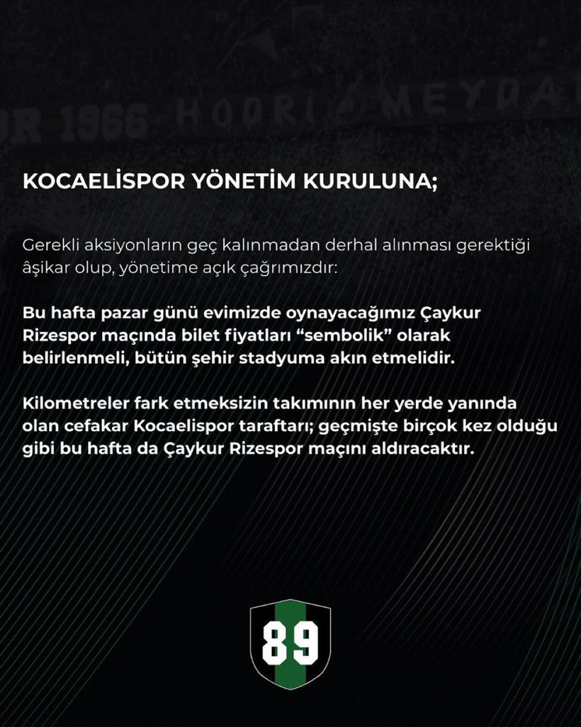 Hodri Meydan’dan kritik çağrı: “Sembolik bilet, dolup taşan tribün”