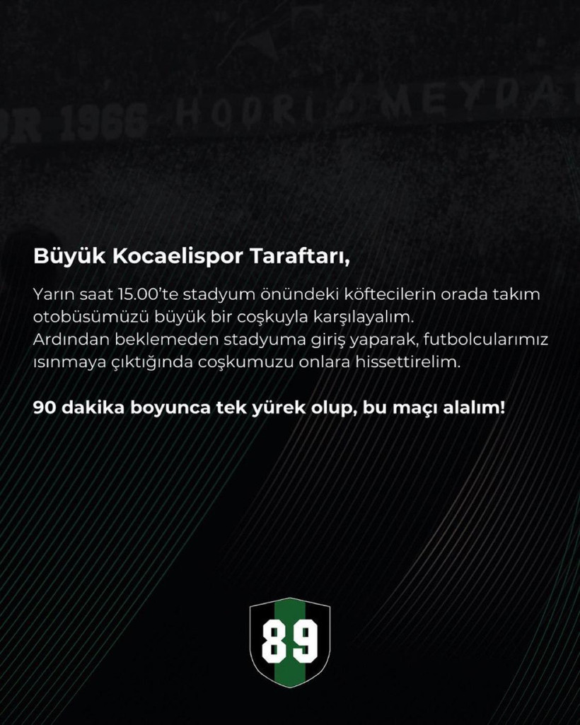 Hodri Meydan’dan Çağrı: “90 dakika tek yürek olalım!”