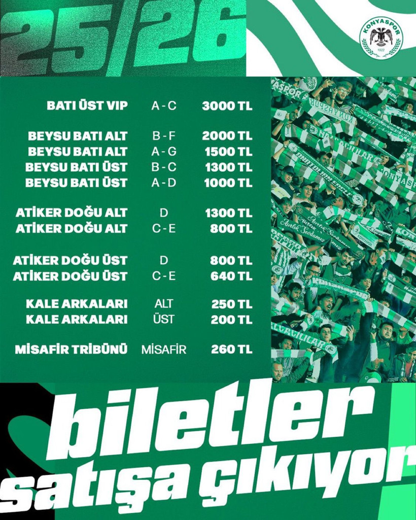 Konyaspor maçının biletleri satışa çıkıyor