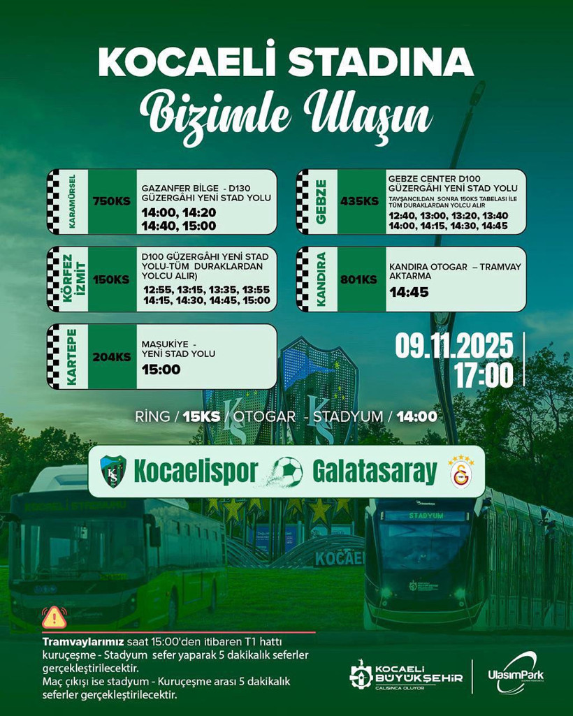 Maç günü trafiğe takılma! Ek seferler devrede