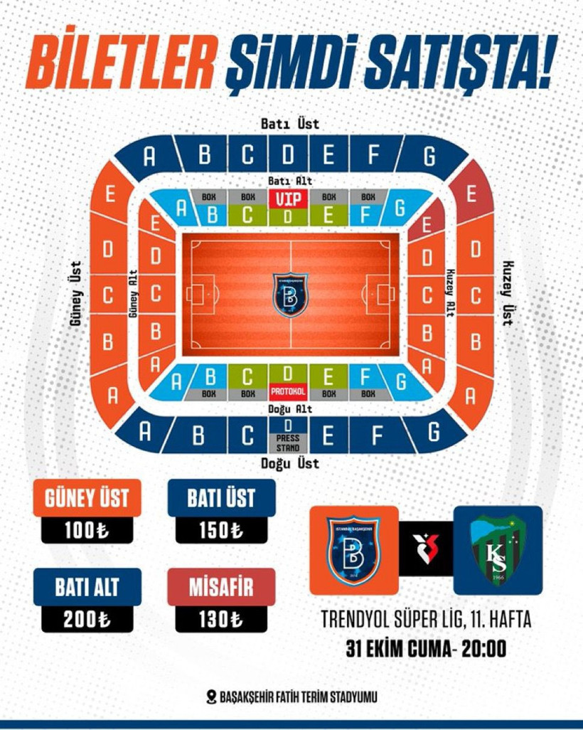 Başakşehir maçının biletleri satışta!