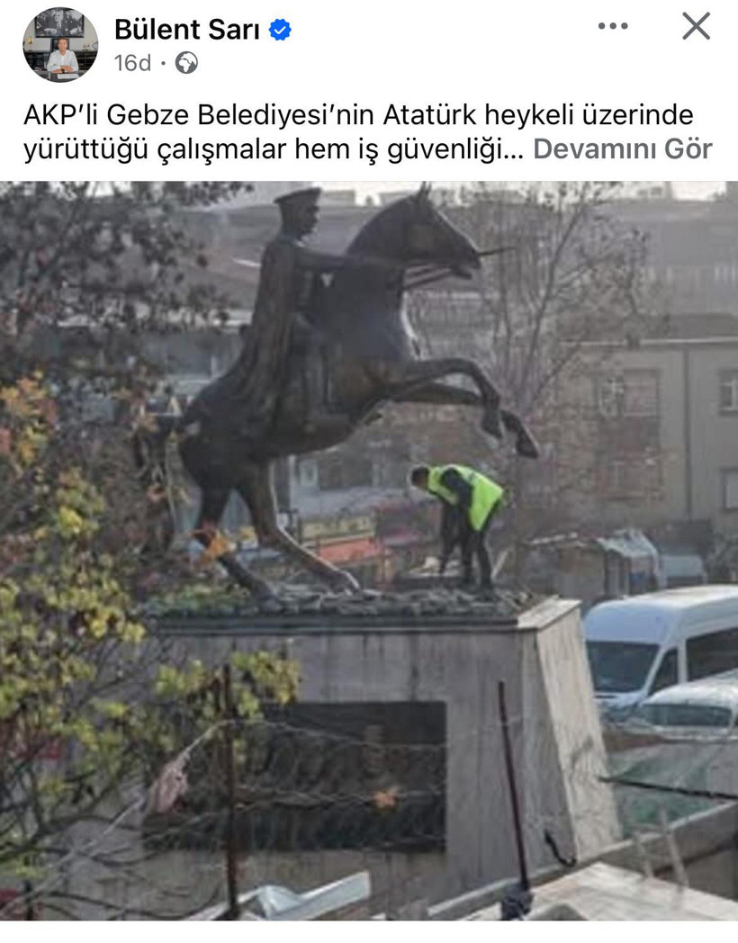 AKP&rsquo;li Gebze Belediyesi&rsquo;ne Atat&uuml;rk heykeli eleştirisi