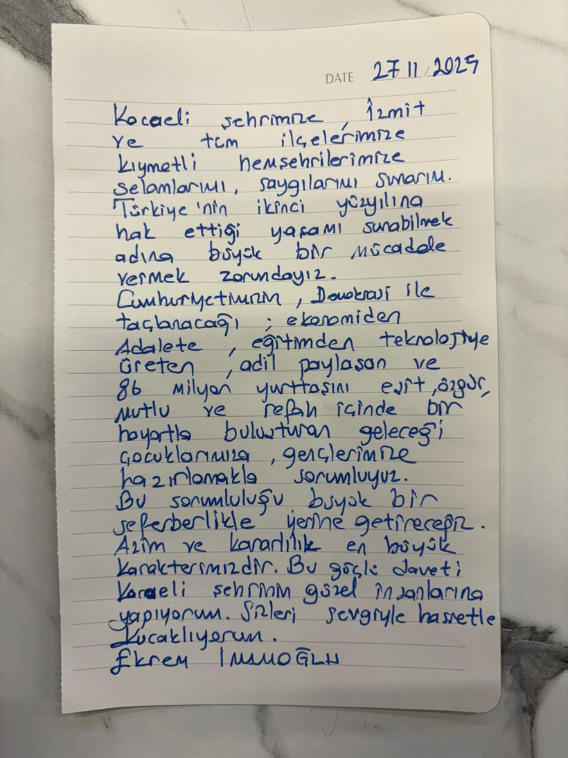 İmamoğlu Kocaeli’ye CHP’li isimle selam yolladı