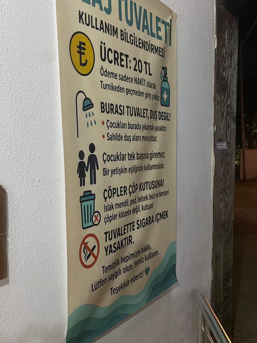 Kerpe halk plajında 20 liraya tuvalet!