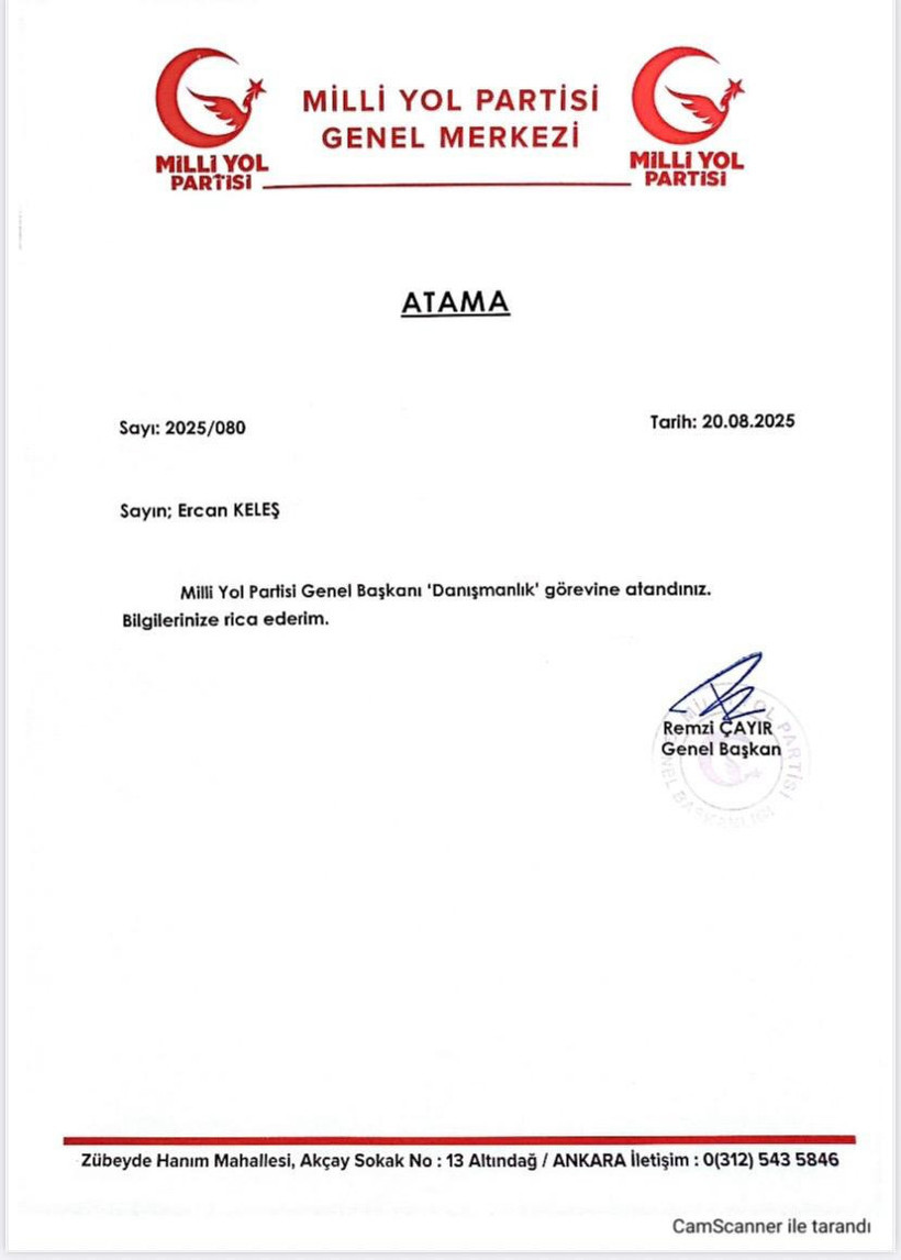 İzmitli Ercan Keleş Genel Başkan Danışmanı oldu
