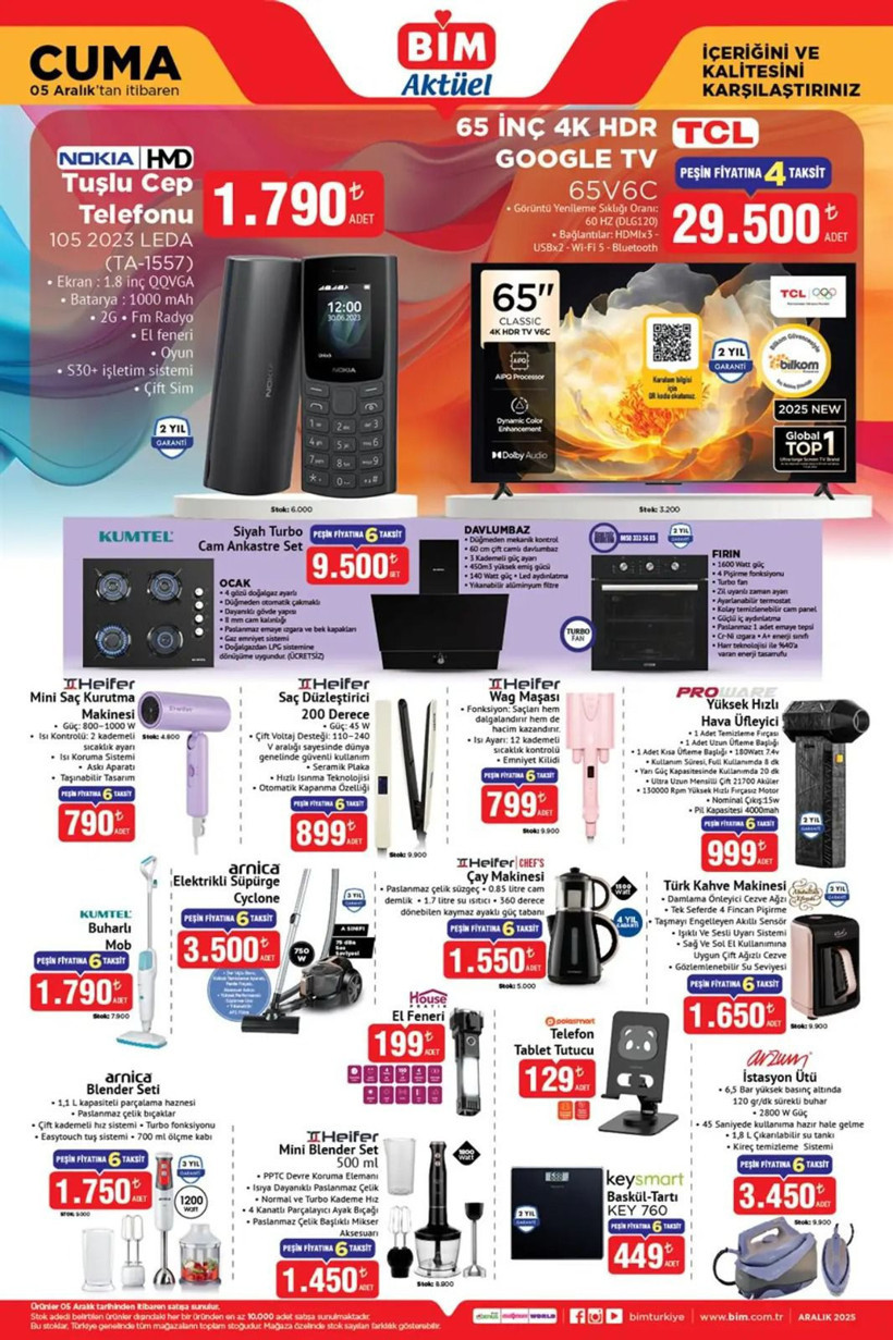 BİM 5 Aralık 2025 Aktüel Kataloğu: Bu fırsatlar kaçmaz