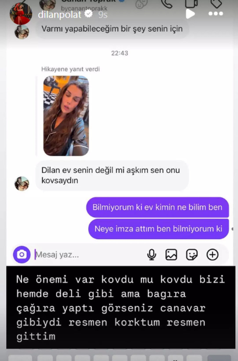 Mesajları ifşa etti: Evden kovulan Dilan Polat çileden çıktı!