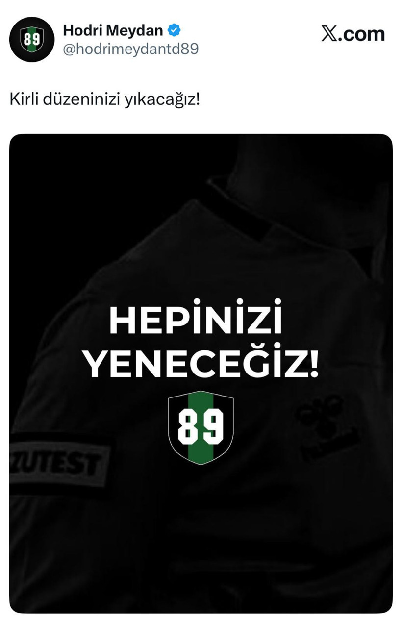 Hodri Meydan’dan hakem camiasına mesaj: Hepinizi yeneceğiz!