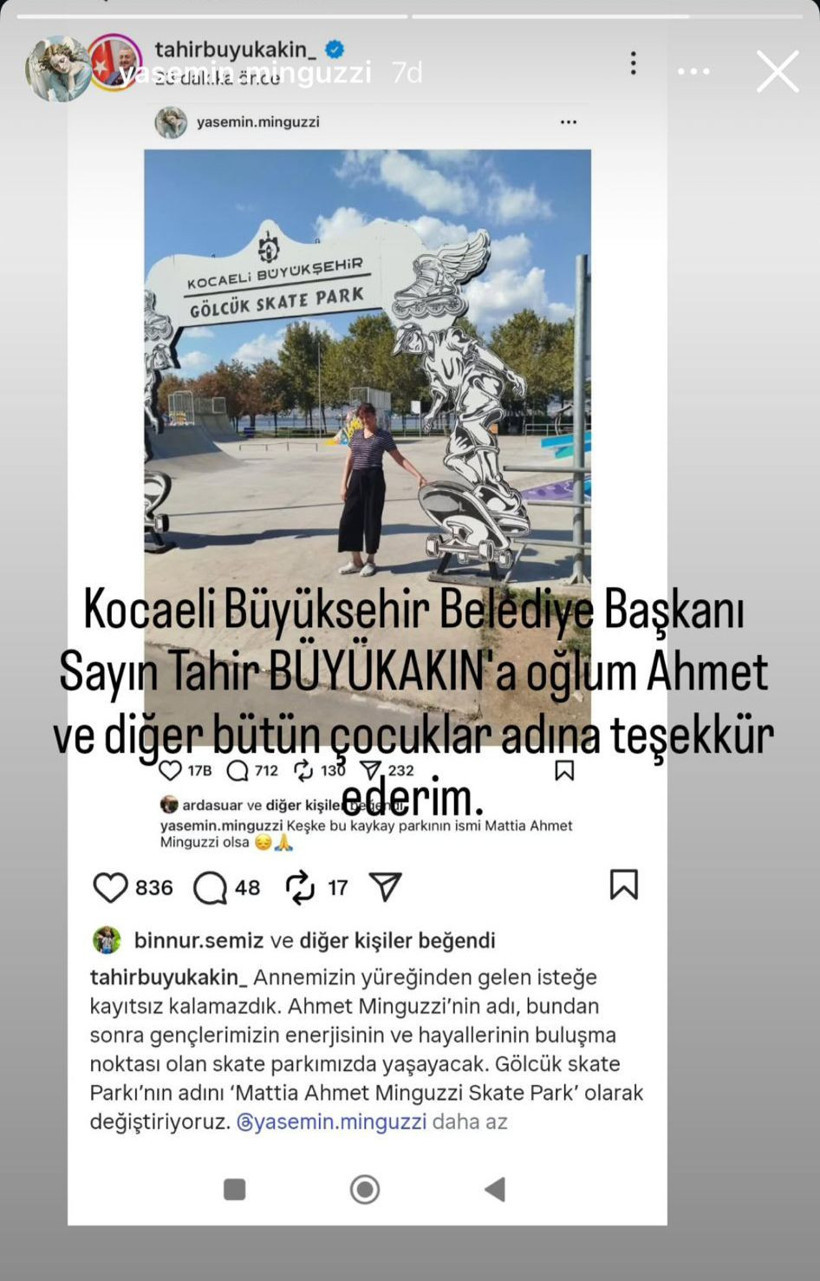 Anne Minguzzi'den Büyükakın’a teşekkür