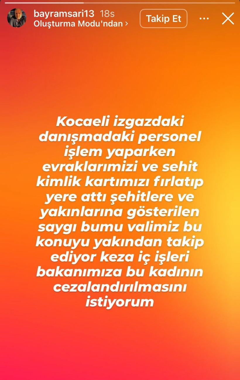 Kocaeli’de şehit babasına saygısızlık iddiası