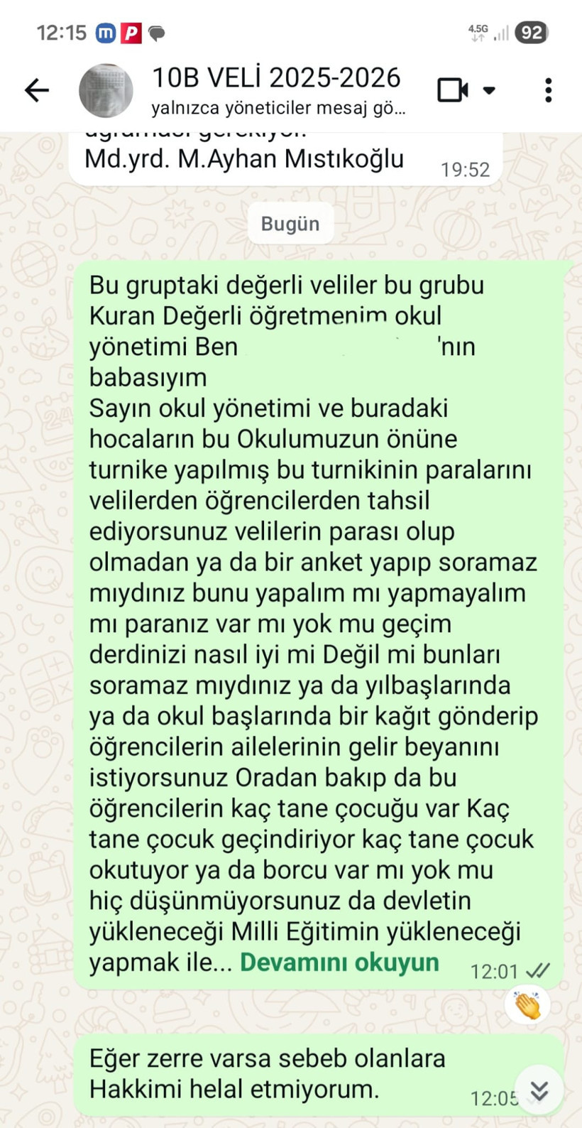Devlet okulunda skandal dayatma: Velilere zoraki turnike parası iddiası!