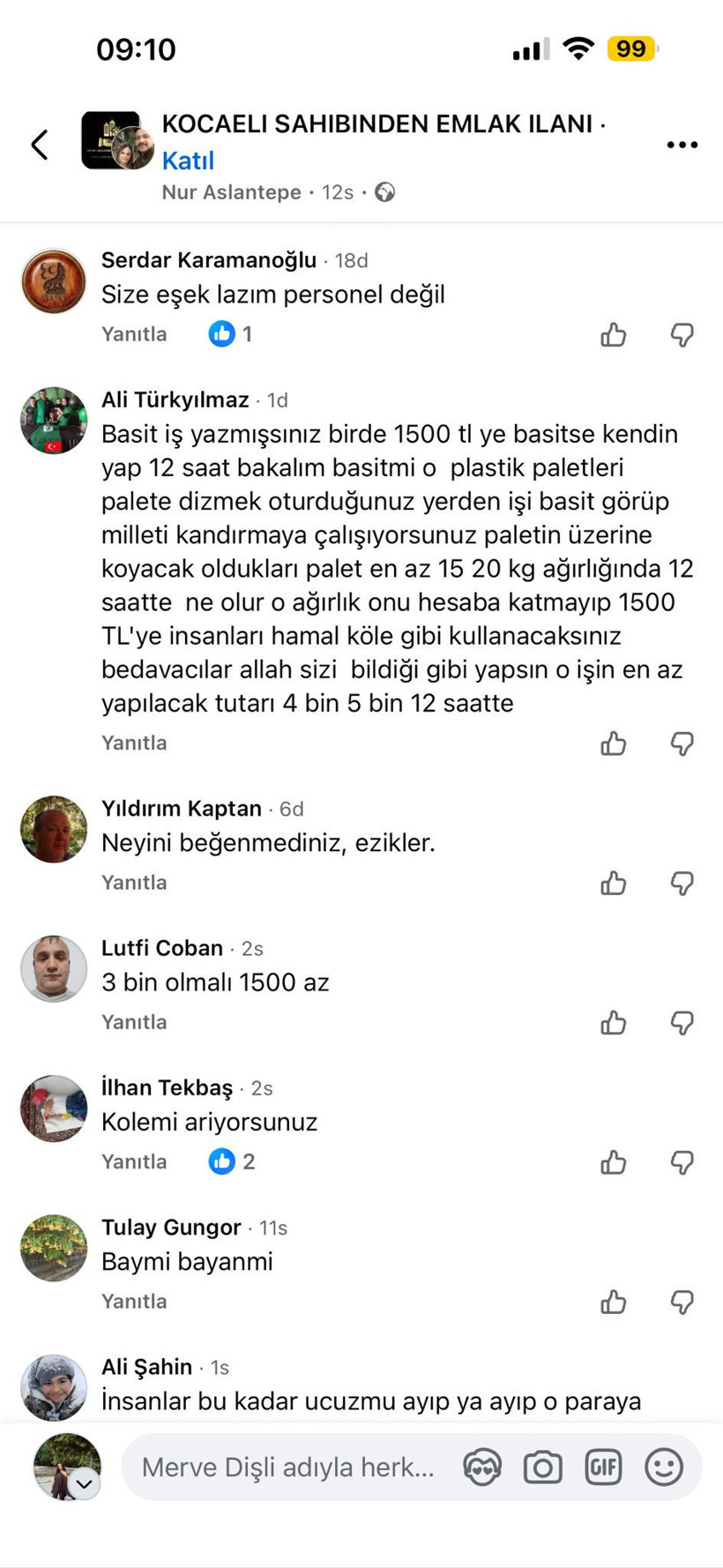 Kocaeli’de 12 saatlik işe verilen yevmiyeye tepki yağmuru! “Suriyeliler bile gelmez”