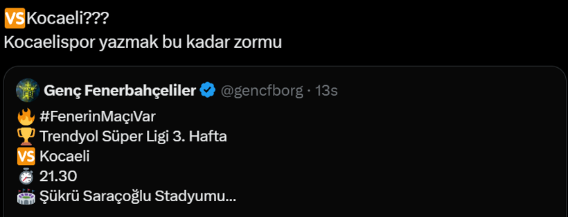Fenerbahçeliler’in paylaşımı Kocaelispor taraftarını kızdırdı