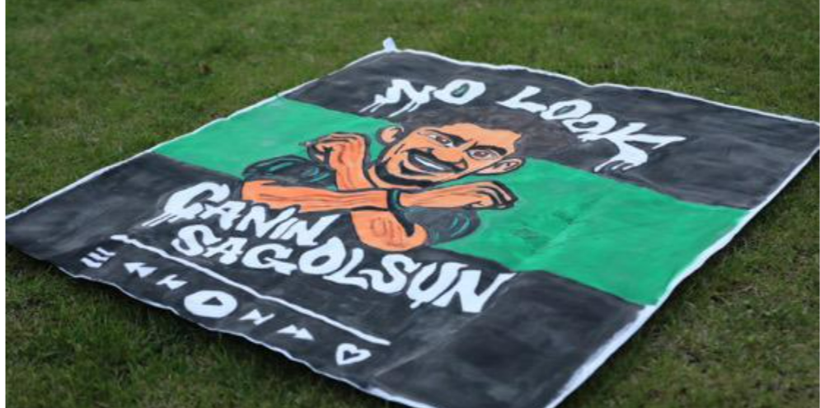 Tayfur Bingöl’e özel pankart: “No Look ve Canın Sağolsun”