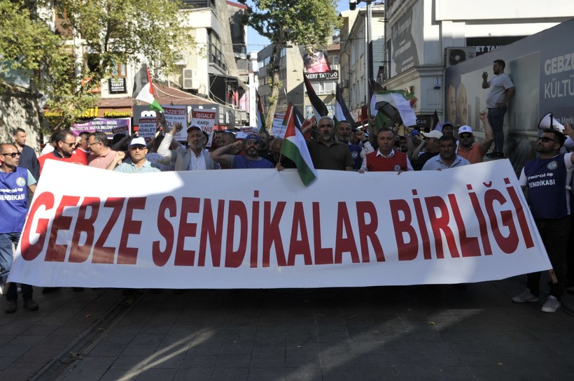 Gebze’deki sendikalardan Filistin’e destek