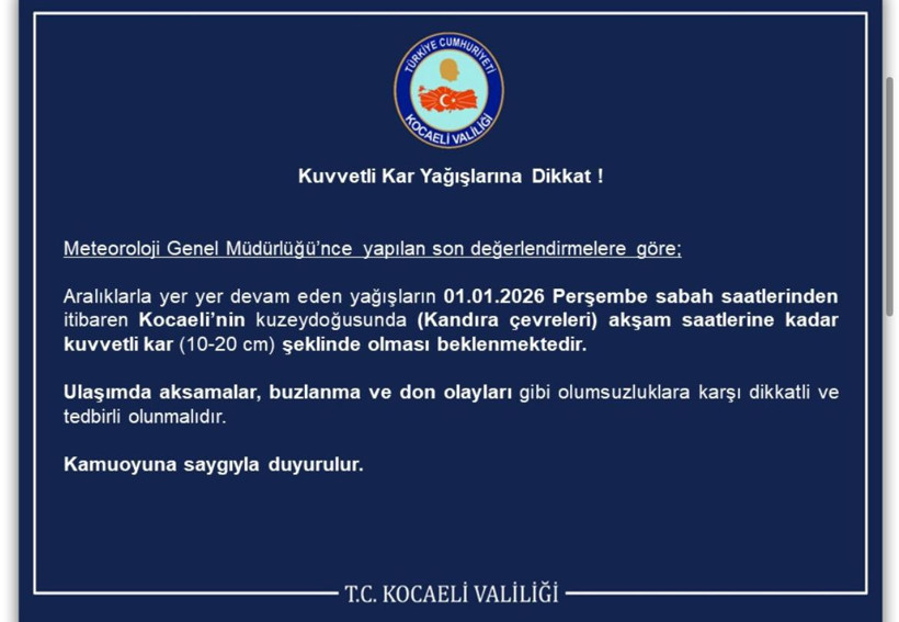 2 Ocak Kocaeli&rsquo;de okullar tatil mi?