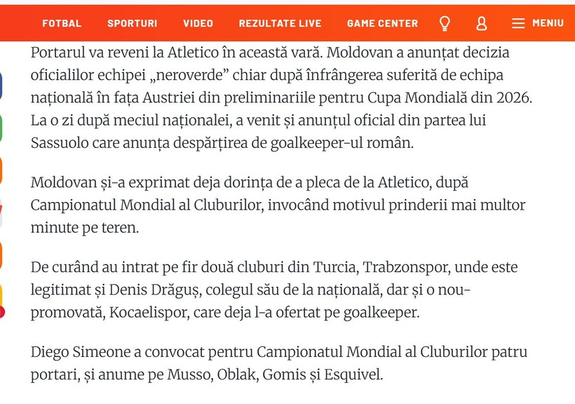 Kocaelispor’un talip olduğu Moldovan’da sıcak gelişme