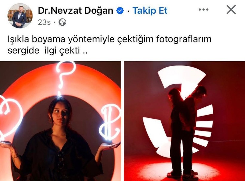 Film çeken eski belediye başkanı şimdi de fotoğraflarıyla sergide