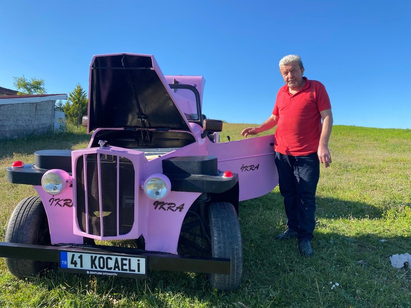 Gören bir daha dönüp bakıyor: Çapa makinesi motorundan klasik otomobil yaptı