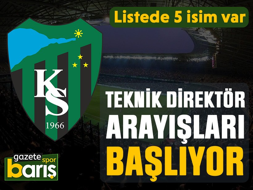 Kocaelispor’da teknik direktör için 5 isim havuzda