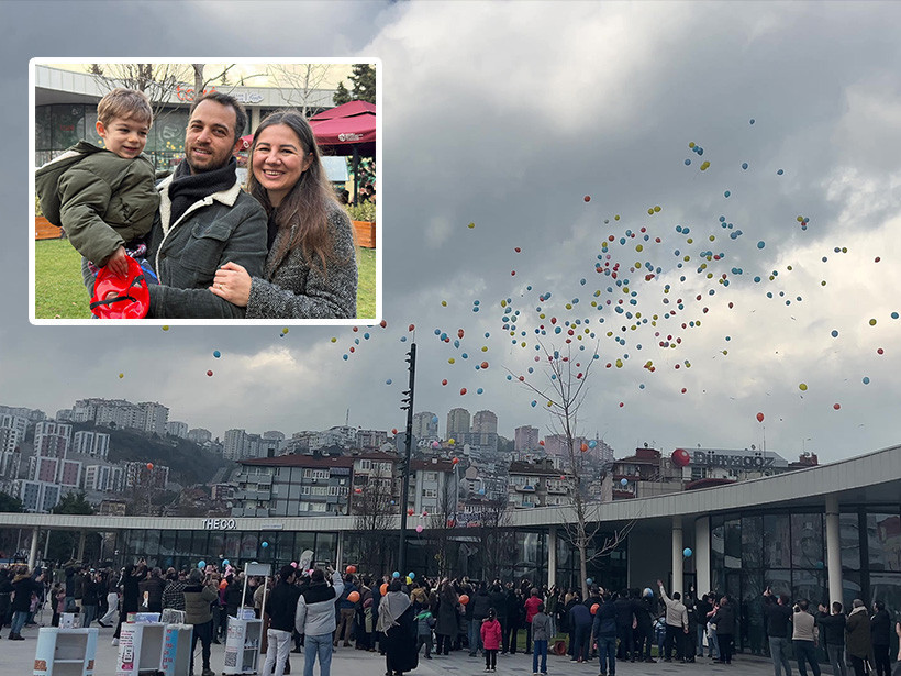 Uras Ege için gökyüzüne balonlar bırakıldı