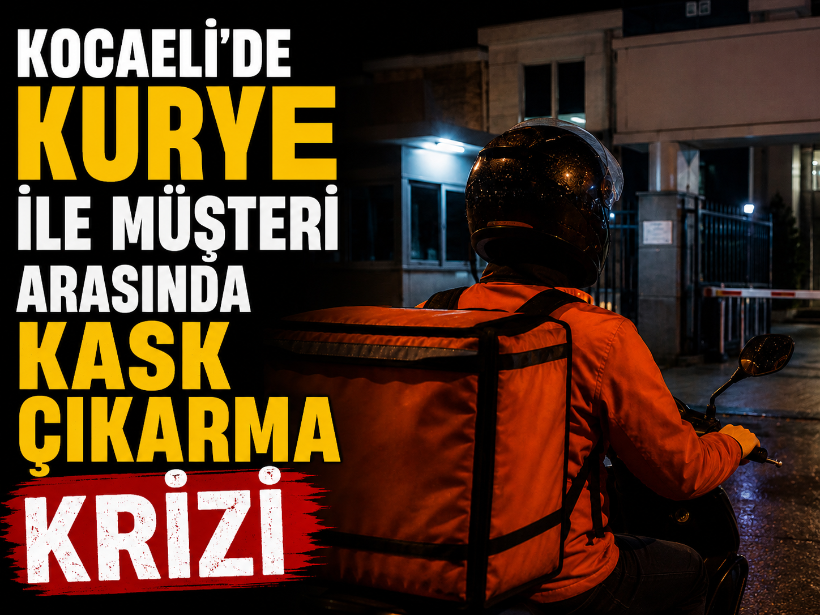 Kocaeli'de kurye ile müşteri arasında kask çıkarma krizi