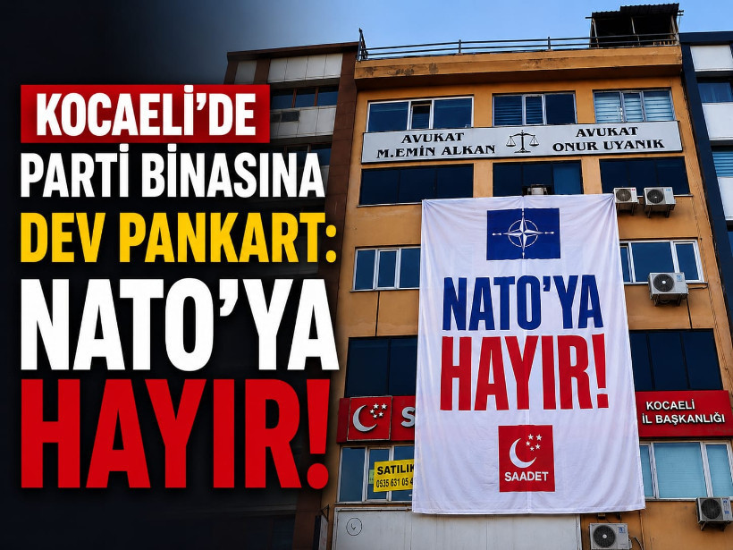 Kocaeli’de parti binasına dev pankart: NATO’ya hayır!