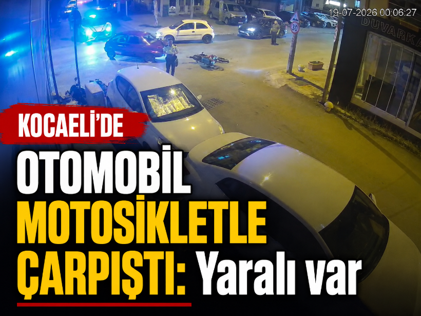 Kocaeli'de otomobil motosikletle çarpıştı: Yaralı var