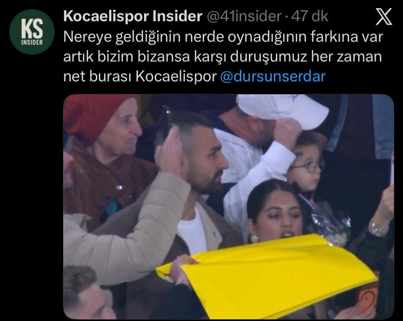 Kocaelispor taraftarından Serdar Dursun’a ‘Derbi’ eleştirisi