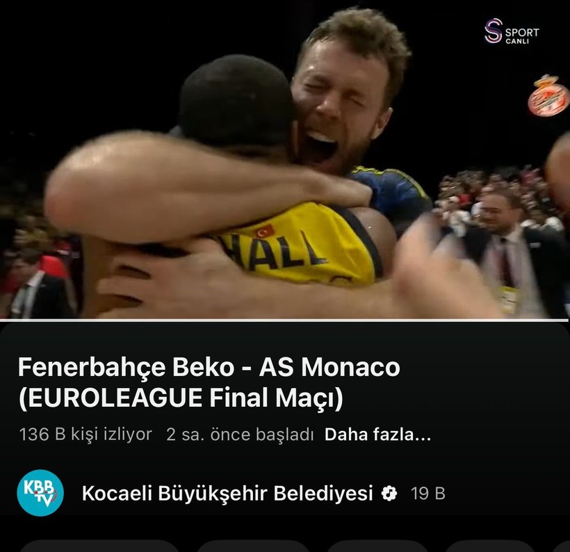 Fenerbahçe Avrupa şampiyonu oldu, yayın rekoru Kocaeli’den geldi