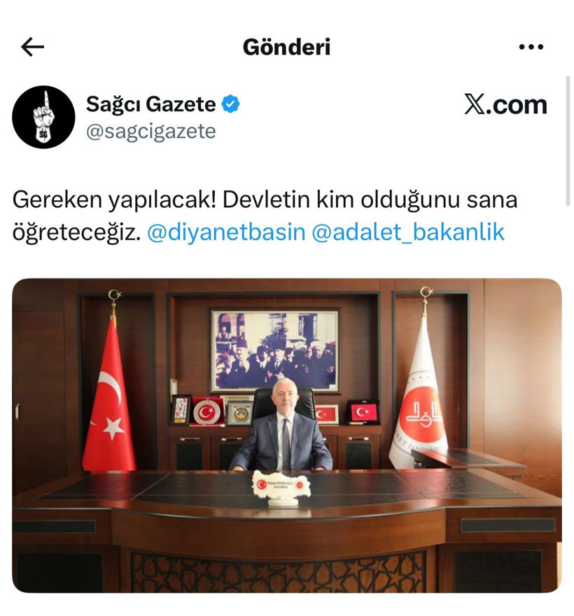 “Sağcı Gazete”, Kocaeli Müftüsünü tehdit etti!