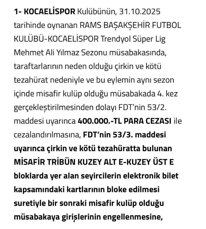 PFDK, resmen Kocaelispor’a müebbet cezası verdi!