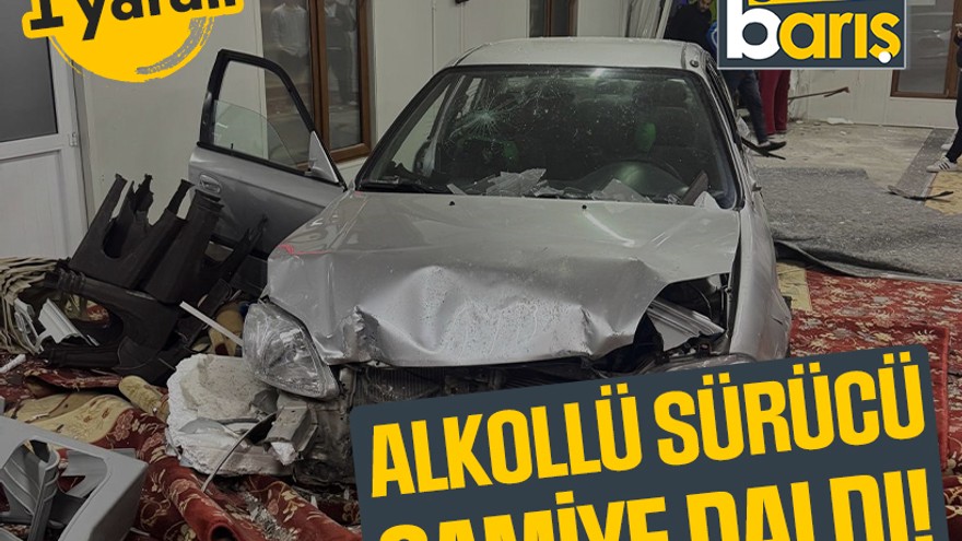 Kocaeli'de alkollü sürücü camiye daldı!