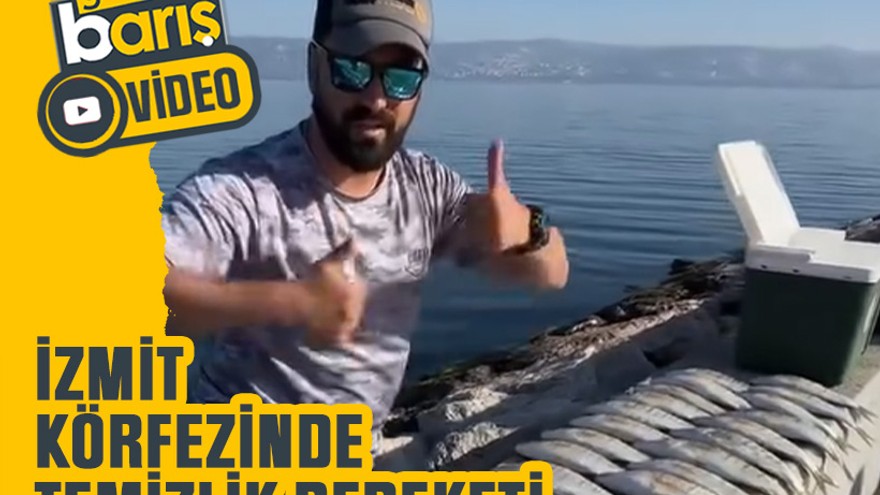 İzmit Körfezi’nde temizlik bereketi: 2 saat yüzlerce balık tuttular