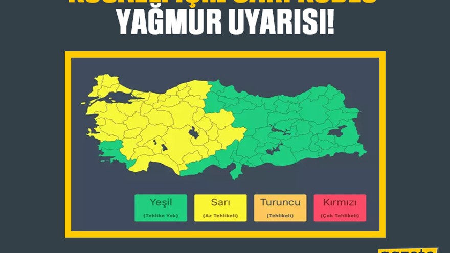 Kocaeli için sarı kodlu yağmur uyarısı!