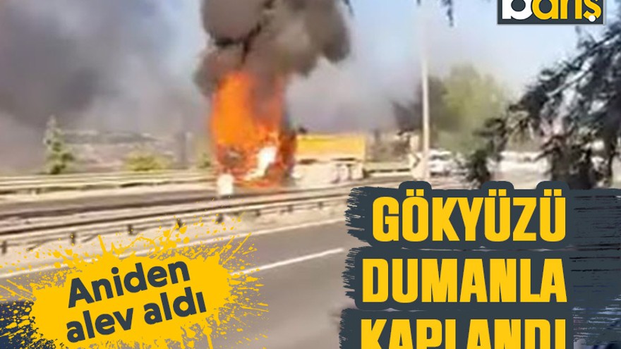 Gebze’de seyir halindeki hafriyat kamyonu alevlere teslim oldu