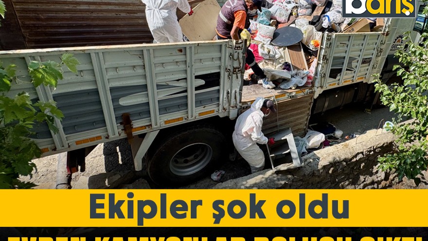 Kocaeli'de dubleks daireden kamyonlar dolusu çöp çıkarıldı