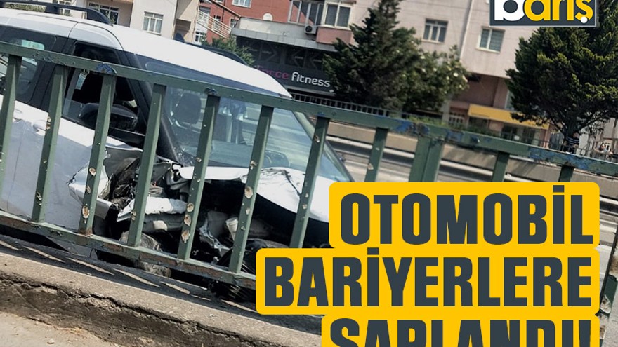 Kocaeli'de otomobil bariyerlere saplandı!