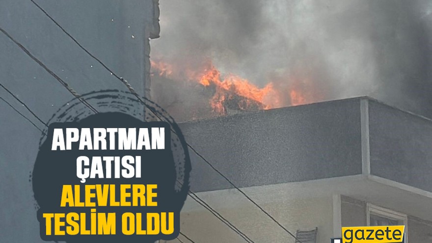 Gebze’de apartman çatısı alevlere teslim oldu