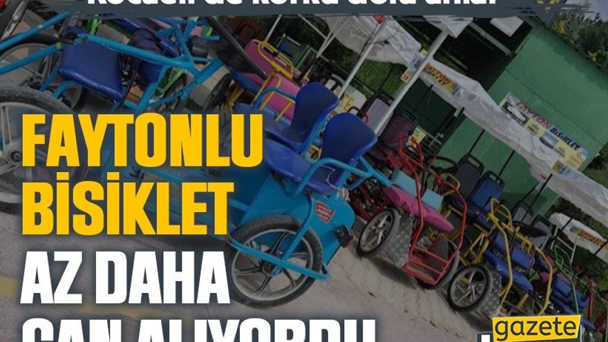 Kocaeli'de korku dolu anlar: Faytonlu bisiklet az daha can alıyordu