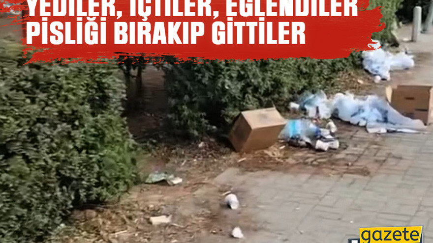 Derince’de yediler, içtiler, eğlendiler pisliği doğaya bırakıp gittiler