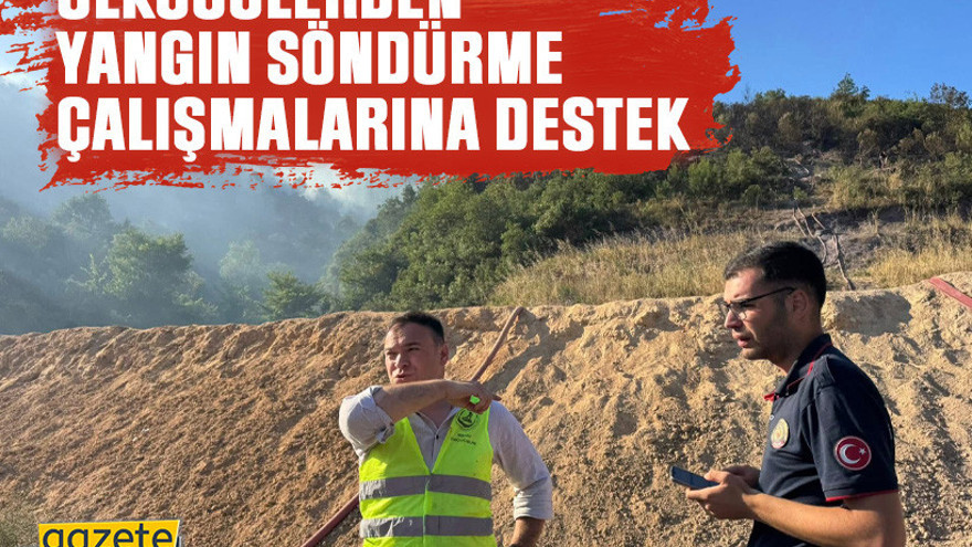 Ülkücülerden yangın söndürme çalışmalarına destek