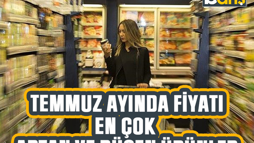 Temmuzda fiyatı en çok artan ve düşen ürünler