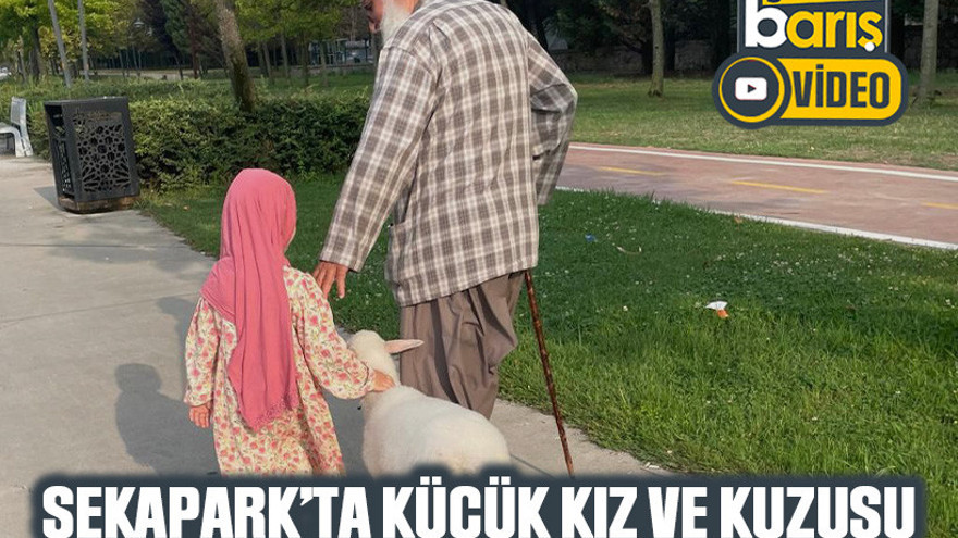Sekapark’ta küçük kız ve kuzusu vatandaşların ilgi odağı oldu