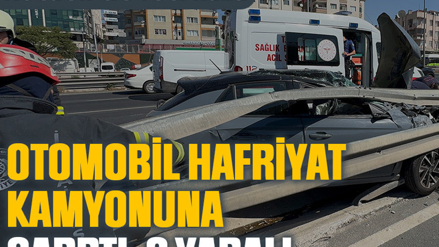 Kocaeli’de feci kaza: Otomobil hafriyat kamyonuna çarptı, 2 yaralı